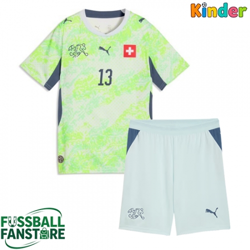 Schweiz Zeki Amdouni #23 Replik Auswärtstrikot Kinder WM 2026 Kurzarm (+ Kurze Hosen)